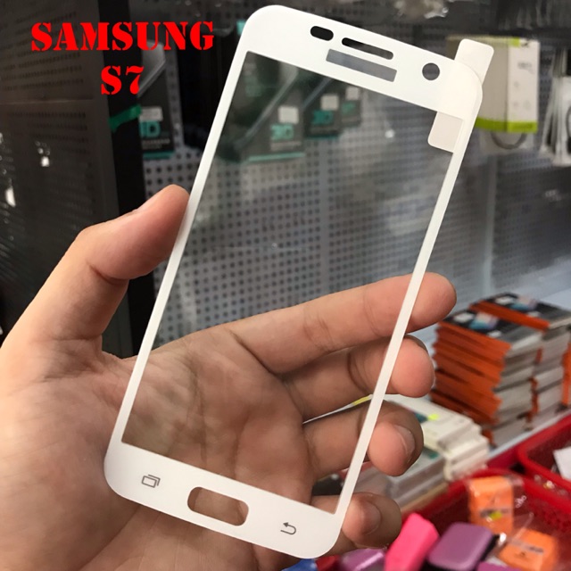 Miếng Dán Cường Lực Samsung S7 Mỏng 3D Viền Dẻo Cực Bền - Trắng