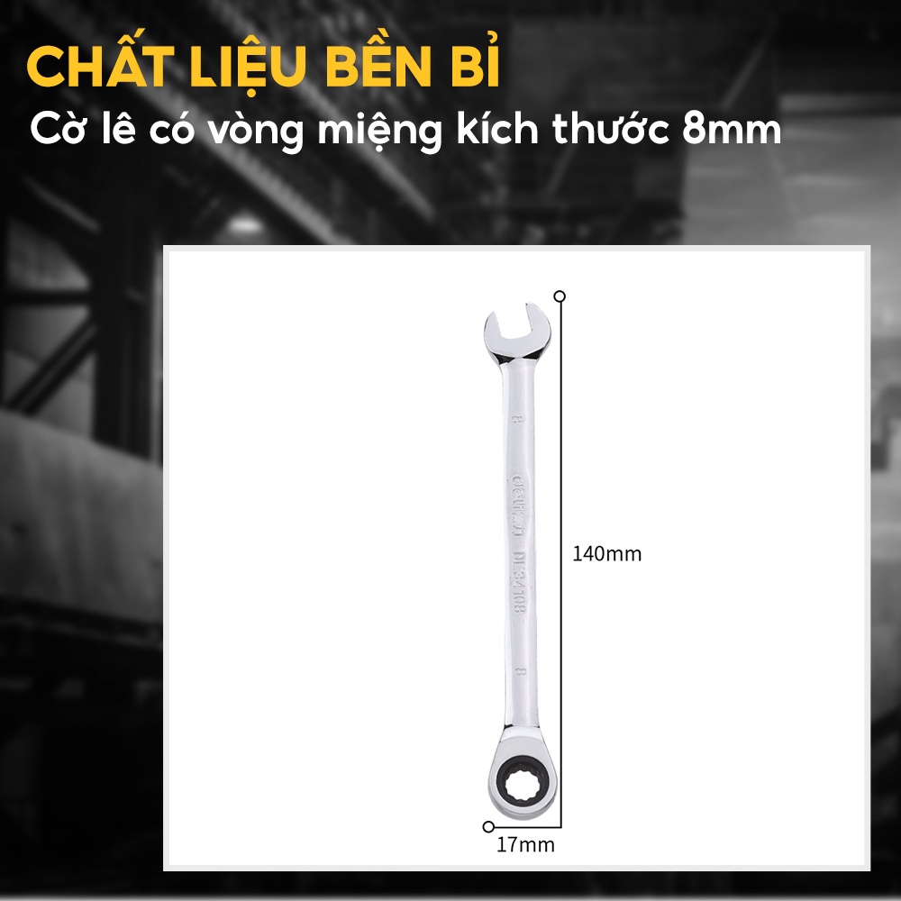 [Mã BMBAU50 giảm 7% đơn 99K] Cờ lê vòng miệng 8 Inch, 10 Inch Deli DL34108