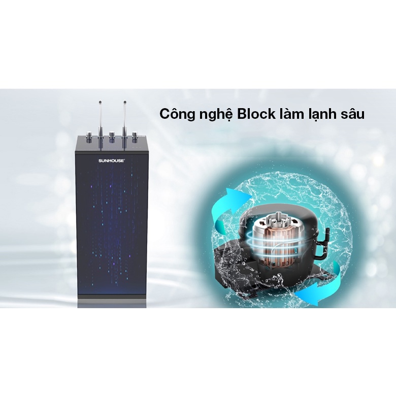 Máy lọc nước RO Hydrogen SUNHOUSE SHA76215CK 9 lõi nóng nguội lạnh, máy lọc nước Sunhouse SHA76215CK
