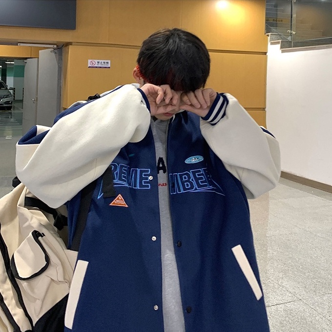 áo khoác bóng chày nam In Chữ Thời Trang varsity jacket Cao Cấp phong cách Hàn Quốc baseball jacket unisex from rộng áo khoác bomber