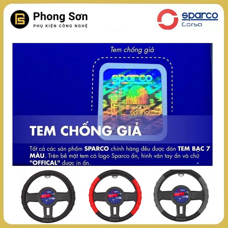 Bọc vô lăng SPARCO SPC1113RS chính hãng , Tặng kèm khăn lau ô tô 35*75cm ( Bảo Hành 03 Tháng )