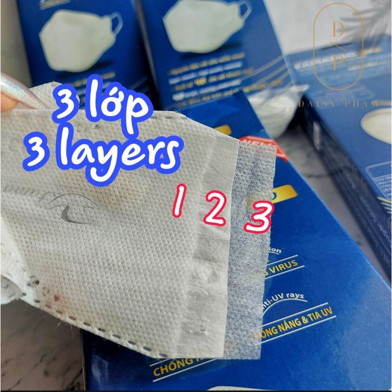 Hộp 10 cái khẩu trắng 4D công nghệ Hàn Quốc, hạn chế lem son, dễ thở khi sử dụng lâu | BigBuy360 - bigbuy360.vn