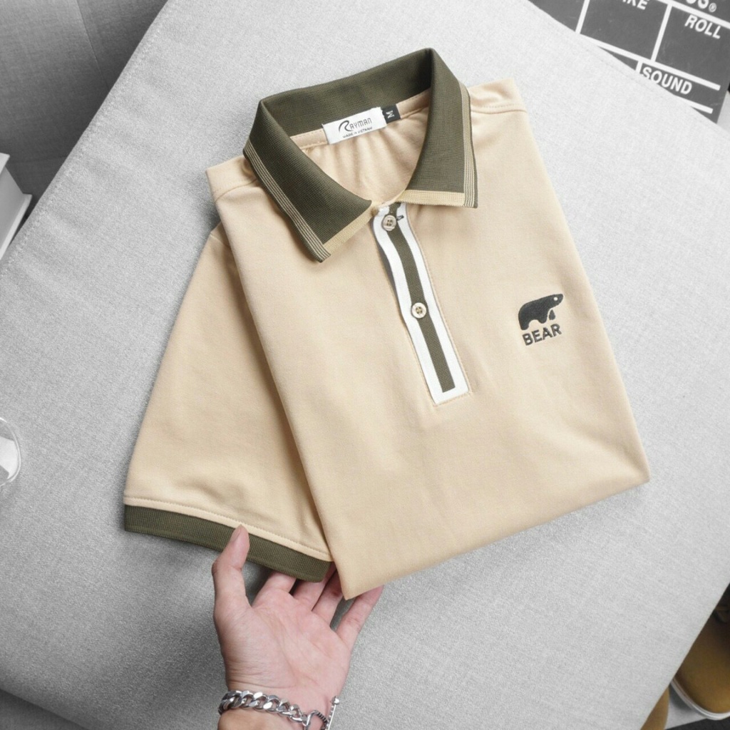 Áo polo nam Bear Big Size 3xl 95kg họa tiết thêu gấu sắc nét, trẻ trung chất liệu CVC cá sấu xuất khẩu