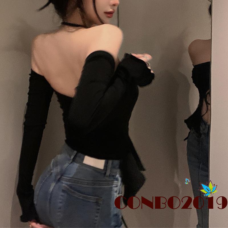 Áo Thun Croptop Cổ Yếm Màu Sắc Trơn Thời Trang Mùa Hè Cho Nữ