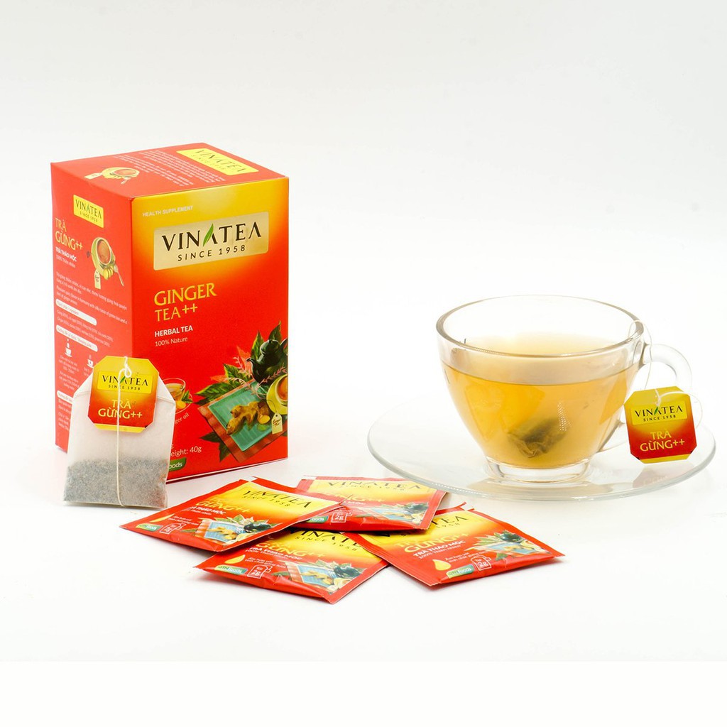 Trà vinatea gừng túi lọc hộp 40gram 20 gói thanh lọc cơ thể chống lạnh bụng hỗ trợ tiêu hóa | BigBuy360 - bigbuy360.vn