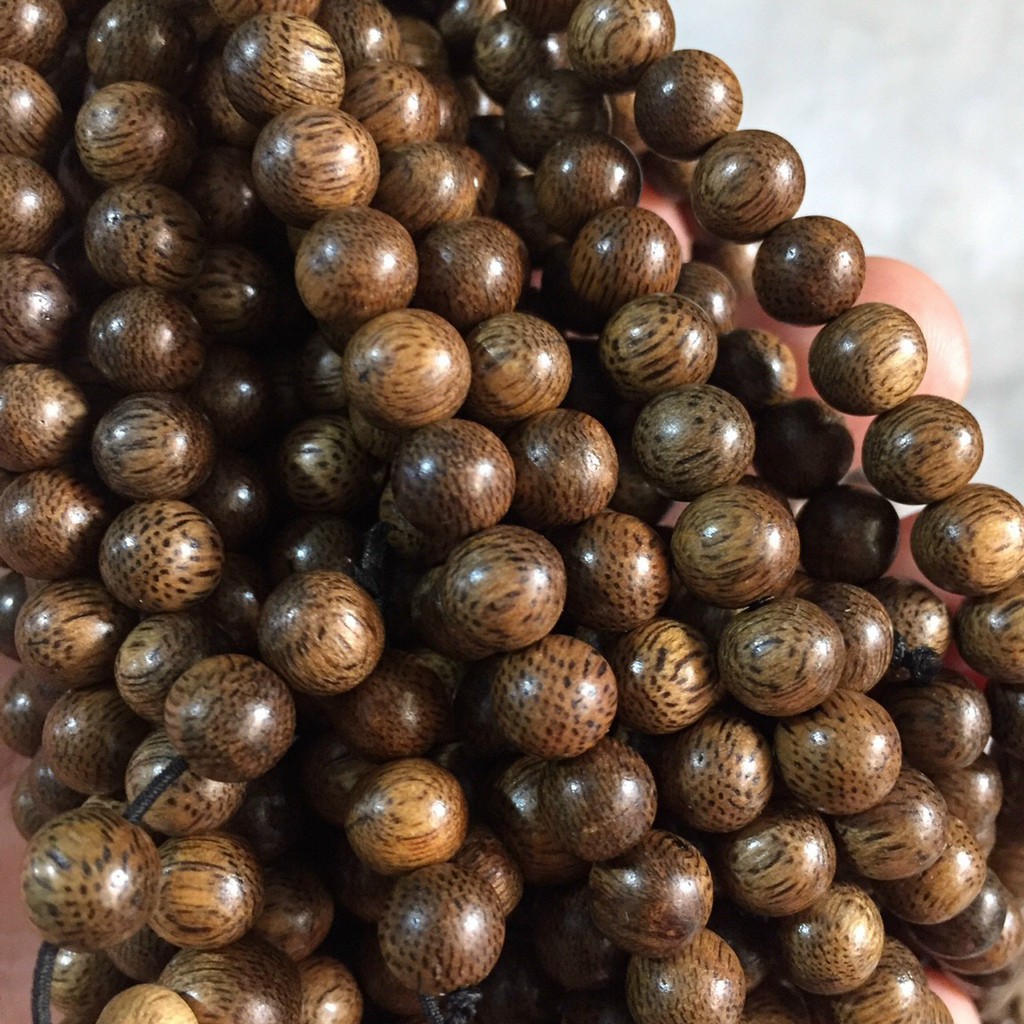 ( Tặng Lá Bồ đề ) Vòng Tay Trầm Hương Chuỗi Tràng Hạt 108 Trầm Tốc Lào Tự Nhiên 6/7/8mm ( G1022A, G1022A1, G1022B ) | BigBuy360 - bigbuy360.vn