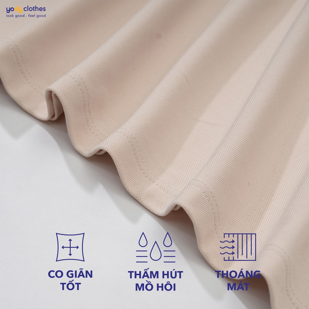 Áo polo nữ YODY phối vai cá tính chất vải mát mẻ thoải mái APN4000 | BigBuy360 - bigbuy360.vn