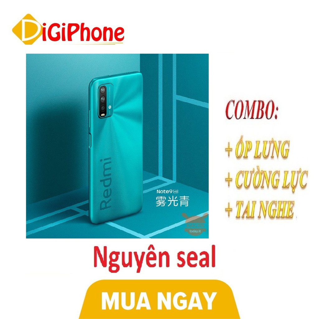 Combo Điện thoại Xiaomi Redmi Note 9 4/128 China Version Chip Snap Dragon 662 LTE + Ốp lưng + Tai nghe + Cường lực