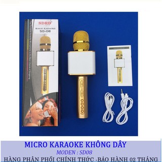 MICRO KARAOKE SD08 MIC BLUETOOTH HÀNG CHUẨN