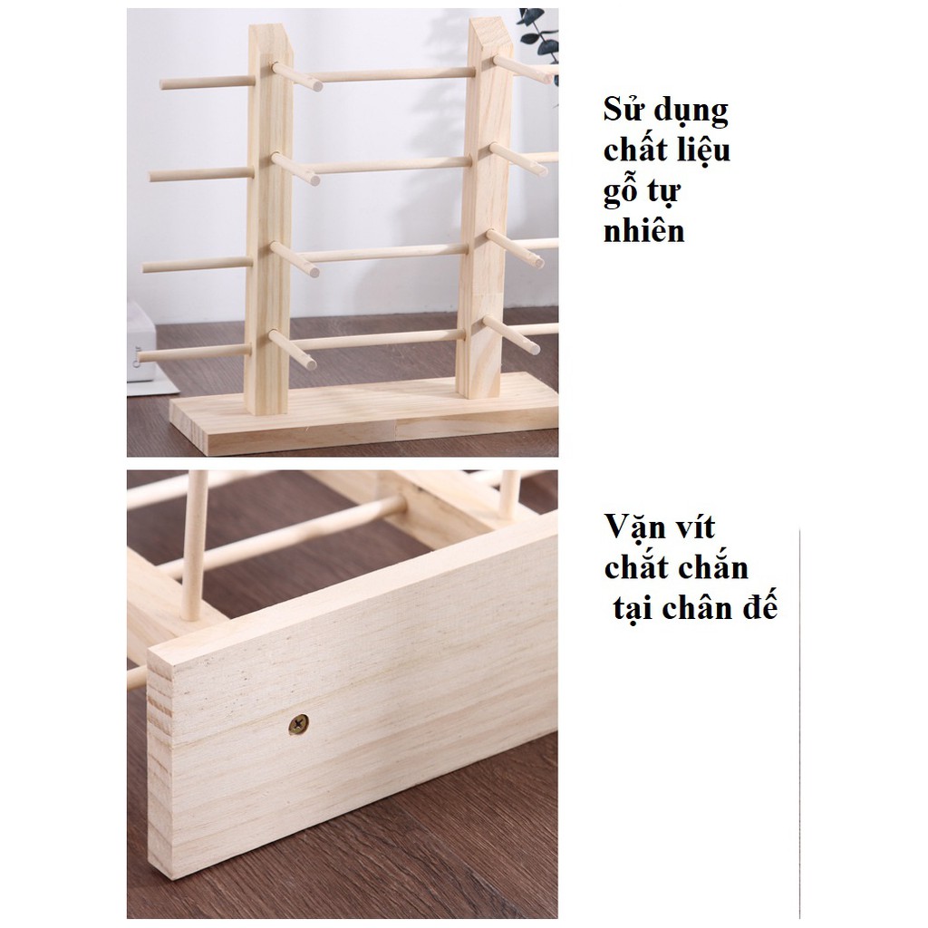 [Hàng có sẵn] - Giá treo kính gỗ để bàn