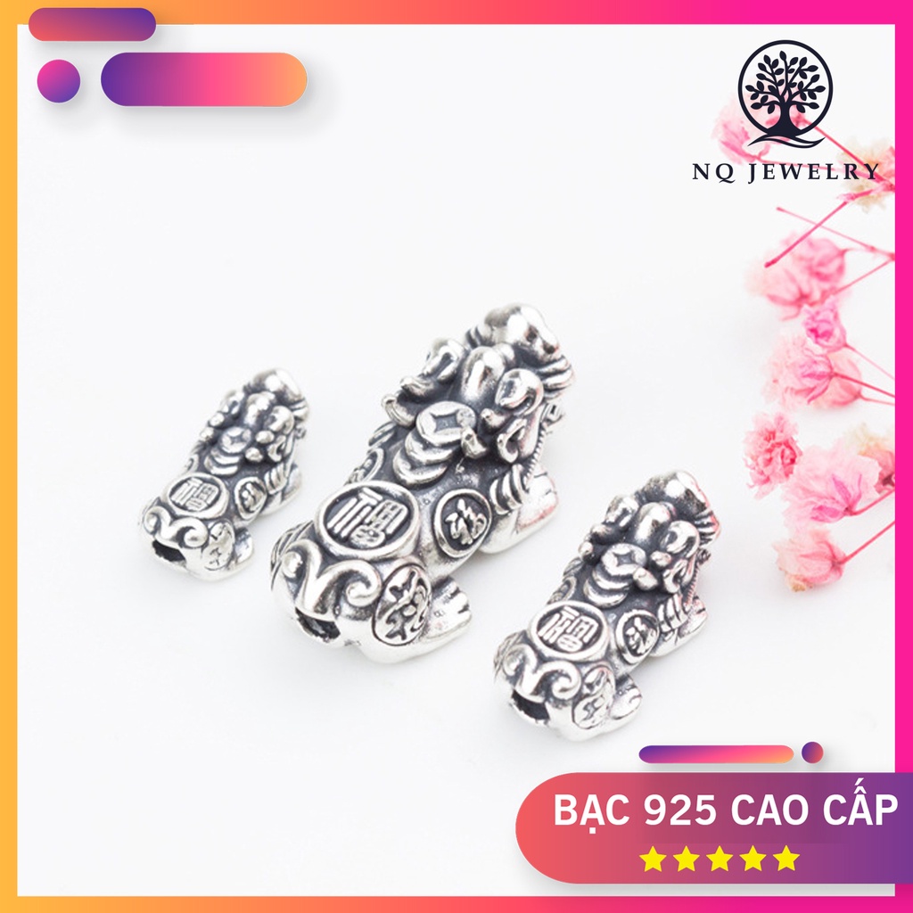 Charm bạc tỳ hưu bạc thái xỏ ngang