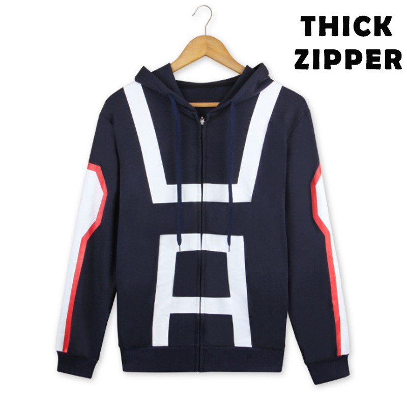 Áo khoác hoodie tay dài phối khoá kéo cho nam và nữ My Hero Academia | BigBuy360 - bigbuy360.vn