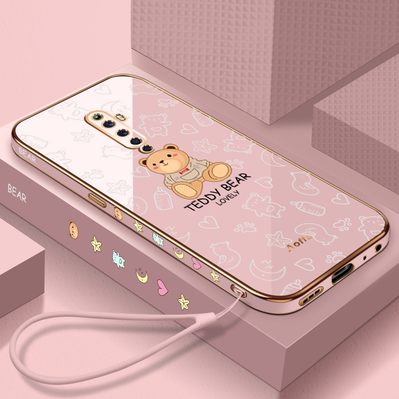 Ốp điện thoại QIANZI họa tiết gấu cho Oppo Reno Oppo Reno 2 Oppo Reno Z Oppo Reno 3 Oppo Reno 3Pro Oppo Reno 2F