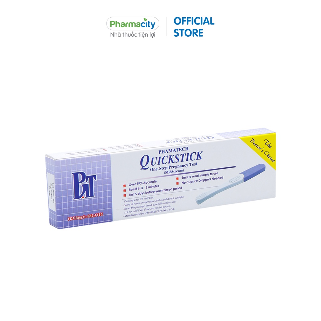 Bút thử thai Quickstick nhanh Phamatech One-Step Midstream