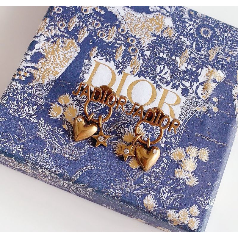 Dior New Brass JADIOR Letters Classical Hearts Love Earrings