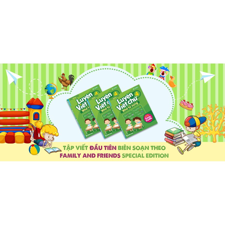 Sách - Luyện Viết Chữ Nhớ Từ Vựng 4 Tập Viết Theo Bộ Sách Family and Friends Special Edition MEGATH9333