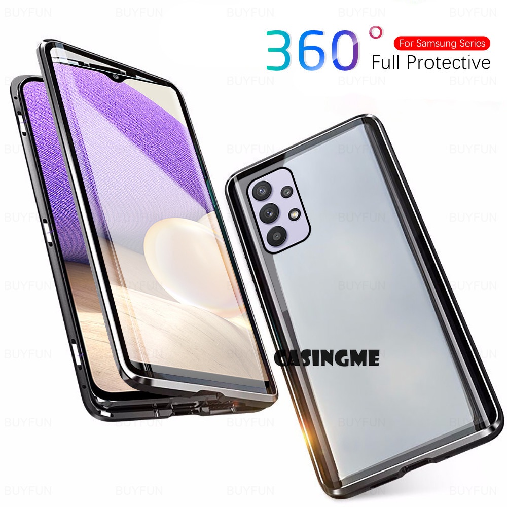 360° Ốp Điện Thoại Kim Loại Nắp Lật Hai Mặt Bảo Vệ Cho Samsung Galaxy A53 5G M32 M62 A52 A52S A22 A32 4G SamsungA53 A 53 5G