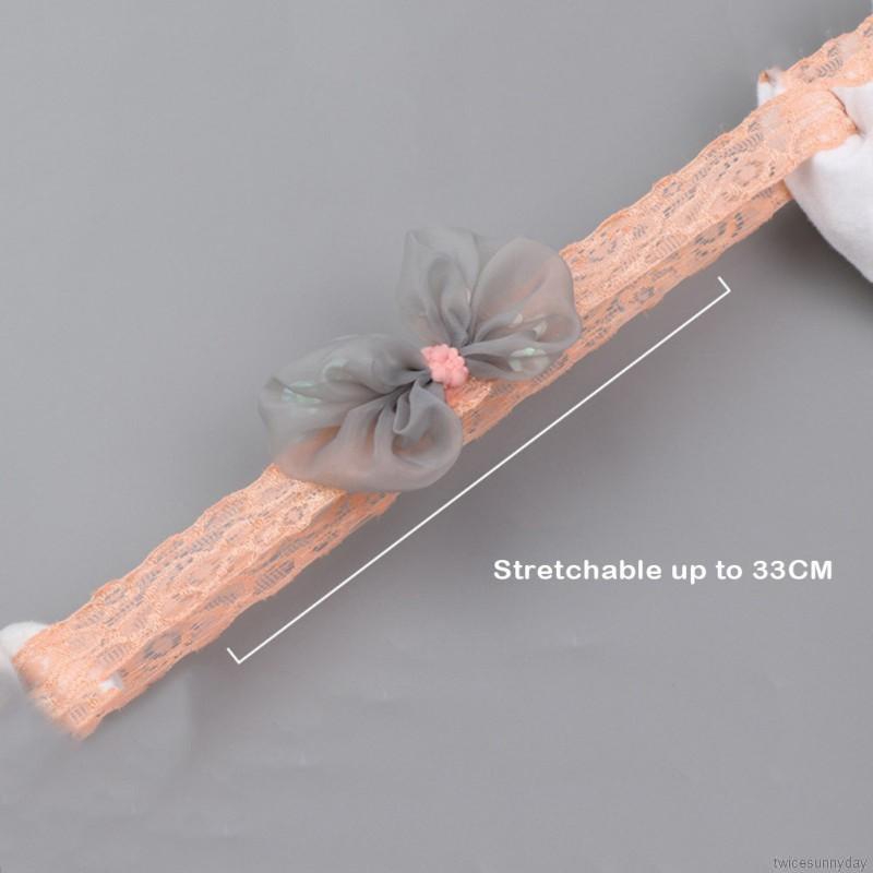 Băng đô ren hoa đính nơ nhiều màu xinh xắn cho bé gái