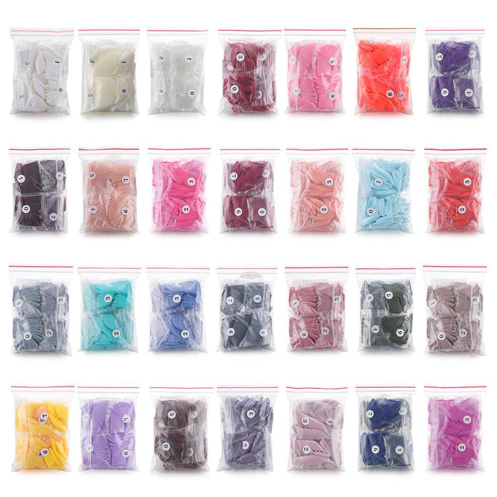 Set 500 Móng Tay Giả Bằng Acrylic Màu Sắc Kẹo Ngọt Ốp