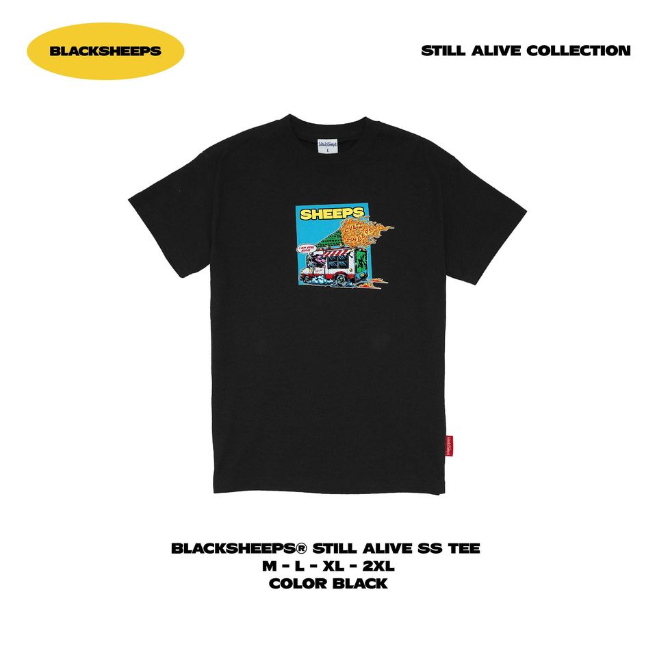 Áo thun BLACKSHEEPS Tay Ngắn Màu Đen STILL ALIVE Traditional Fit Tee - BLACK