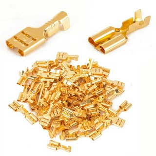 Set 100 đầu kẹp cổng cáp điện nhiều lõi 6.3mm cho loa xe hơi