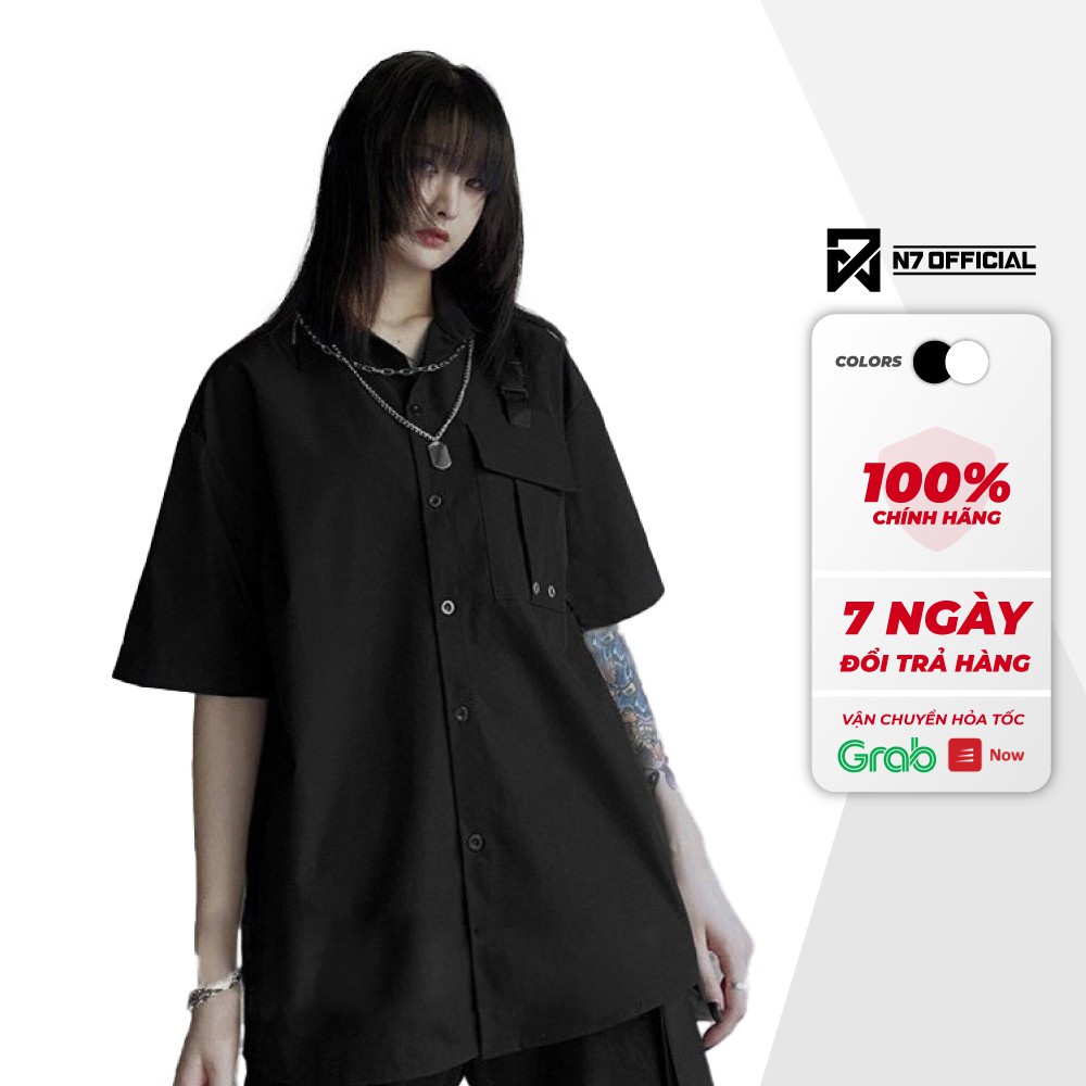 Áo SƠ MI ILLUMINATI Unisex N7 Basic Nam Nữ tay lỡ Oversize form rộng mùa hè phong cách Hàn Quốc Ullzang - Hàng mới về