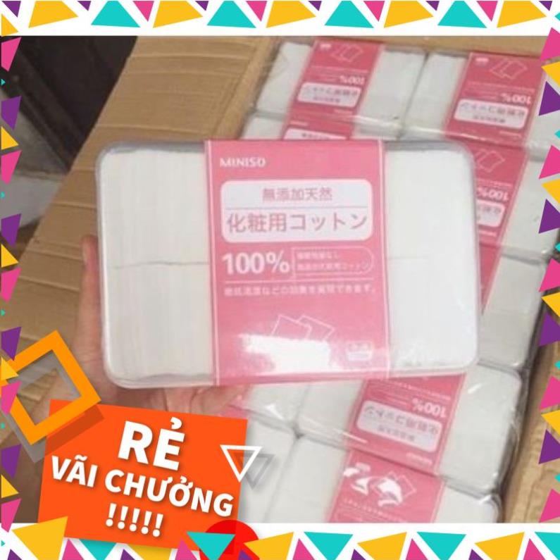 Bông Tẩy Trang MINISO Nhật Bản 1000 miếng, Bông Tẩy Trang Dạng Mỏng Tẩy sạch Da Mặt đắp Toner