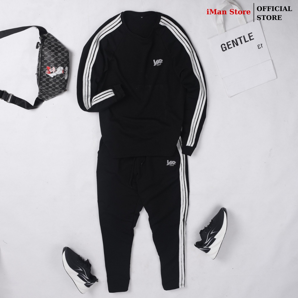 Áo Nỉ Nam Dài Tay Cổ Tròn - Quần Nỉ Nam Thu Đông Chất Vải Cao Cấp Mền Mịn iMan Store