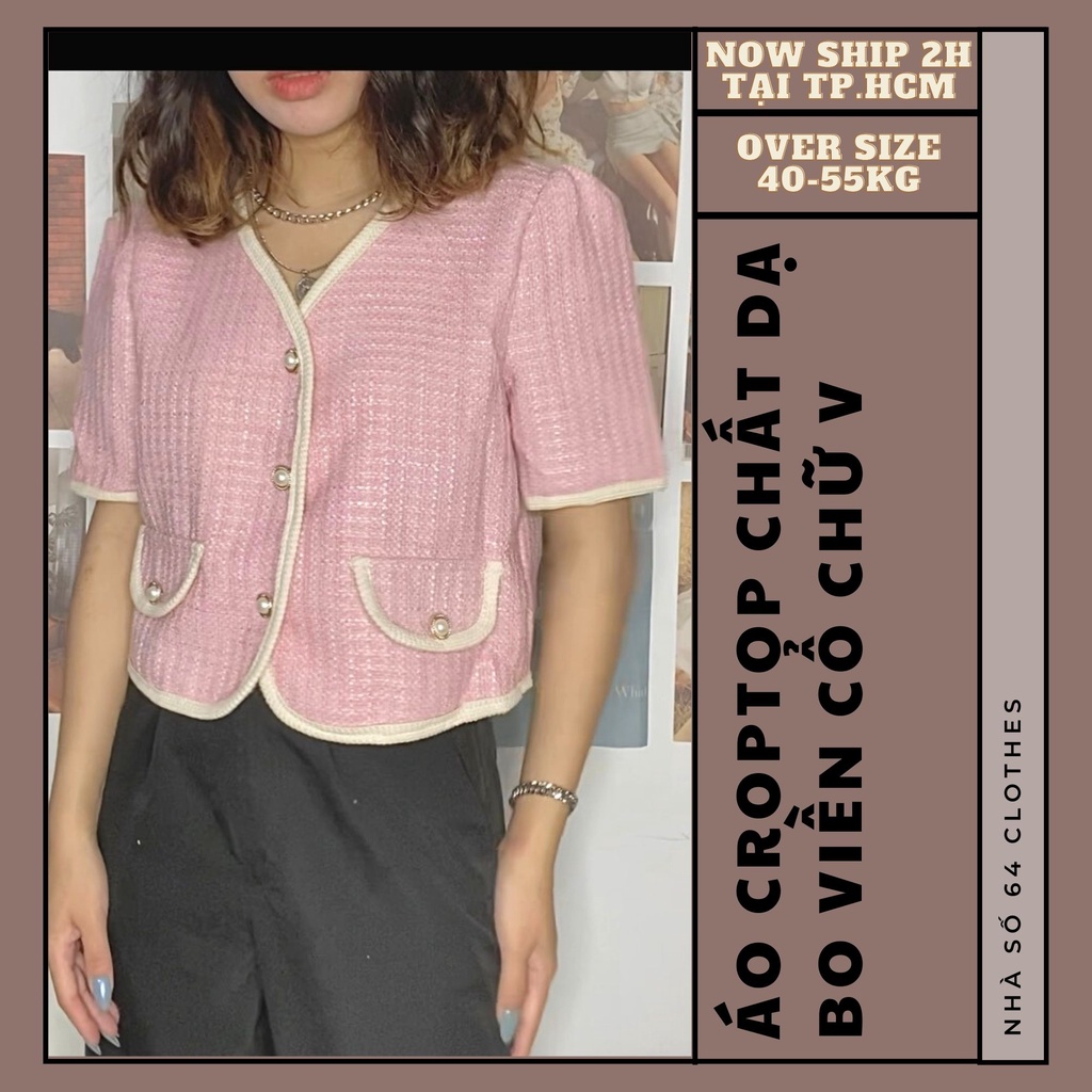 Áo dạ viền dáng croptop hàng Quảng Châu