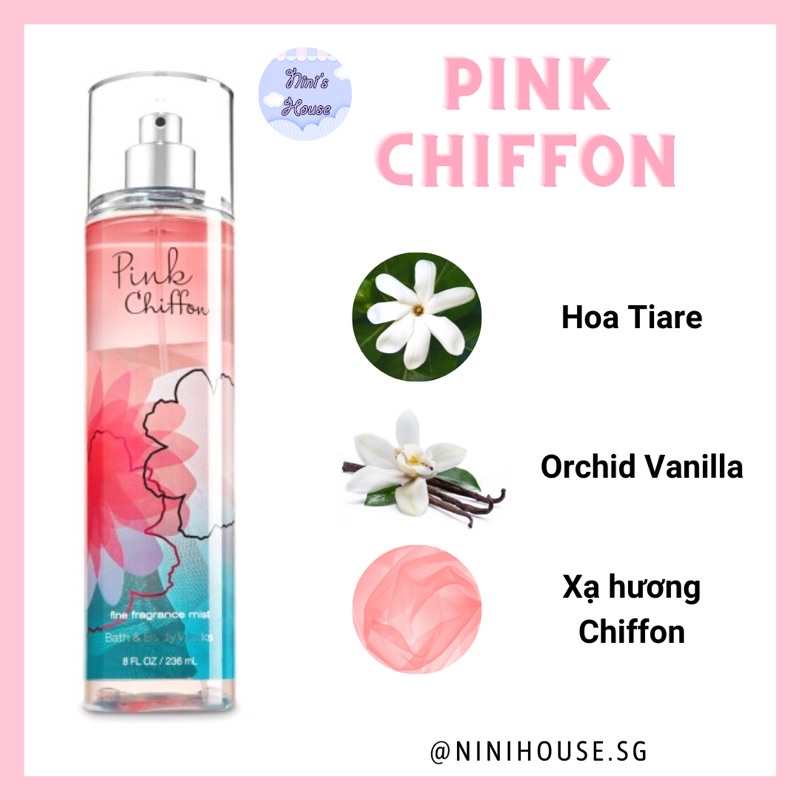 PINK CHIFFON | Sản phẩm xịt thơm body mist và dưỡng thể Bath and Body Works