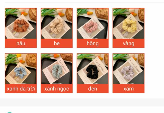 Dây buộc tóc vải kate scrunchies vintage