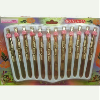  Nhíp Nhổ Râu Vàng Đẹp  Vỉ 12 Cái  