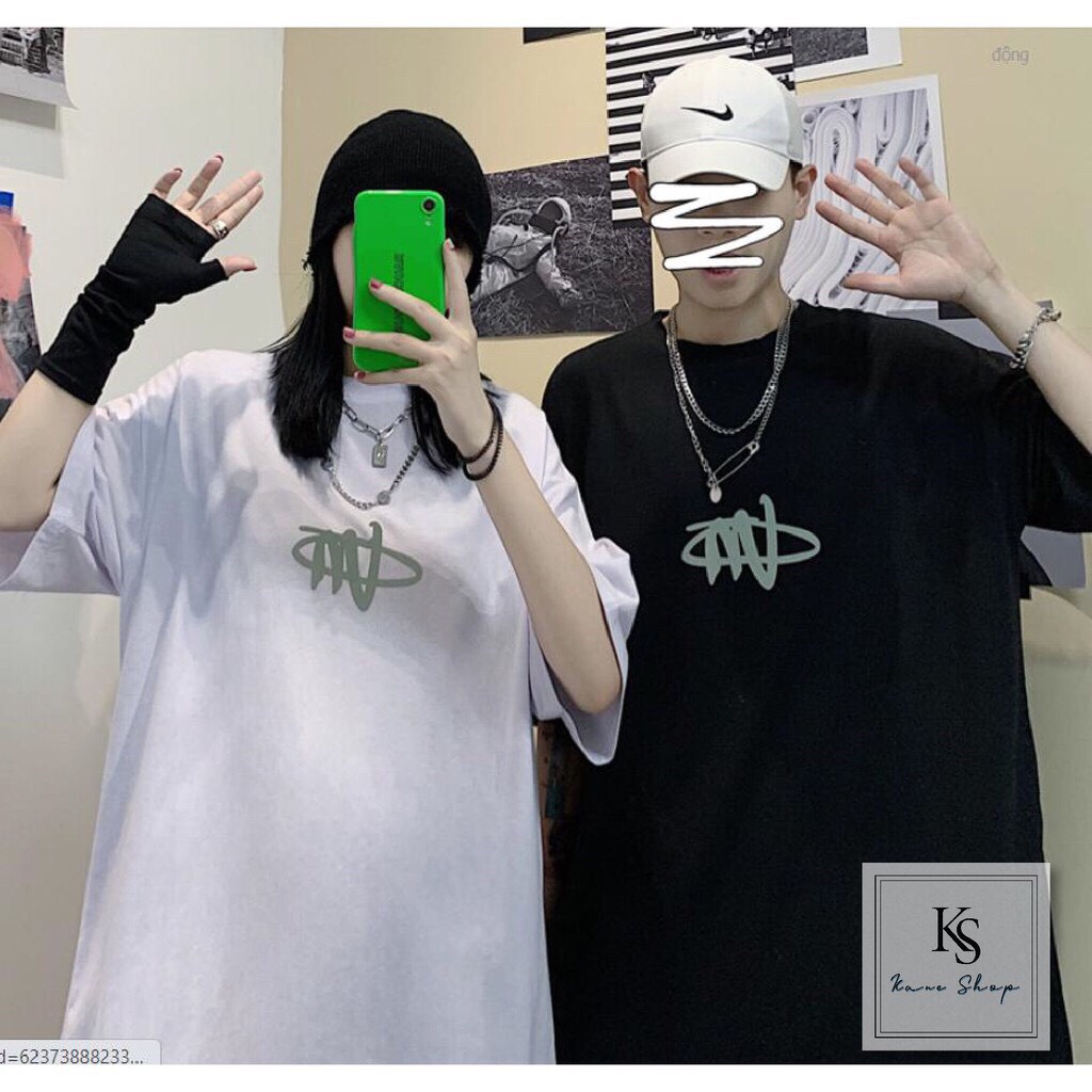 Áo thun form rộng TAY LỠ nam nữ in hình phản quang chất liệu cotton thoáng mát KANE SHOP