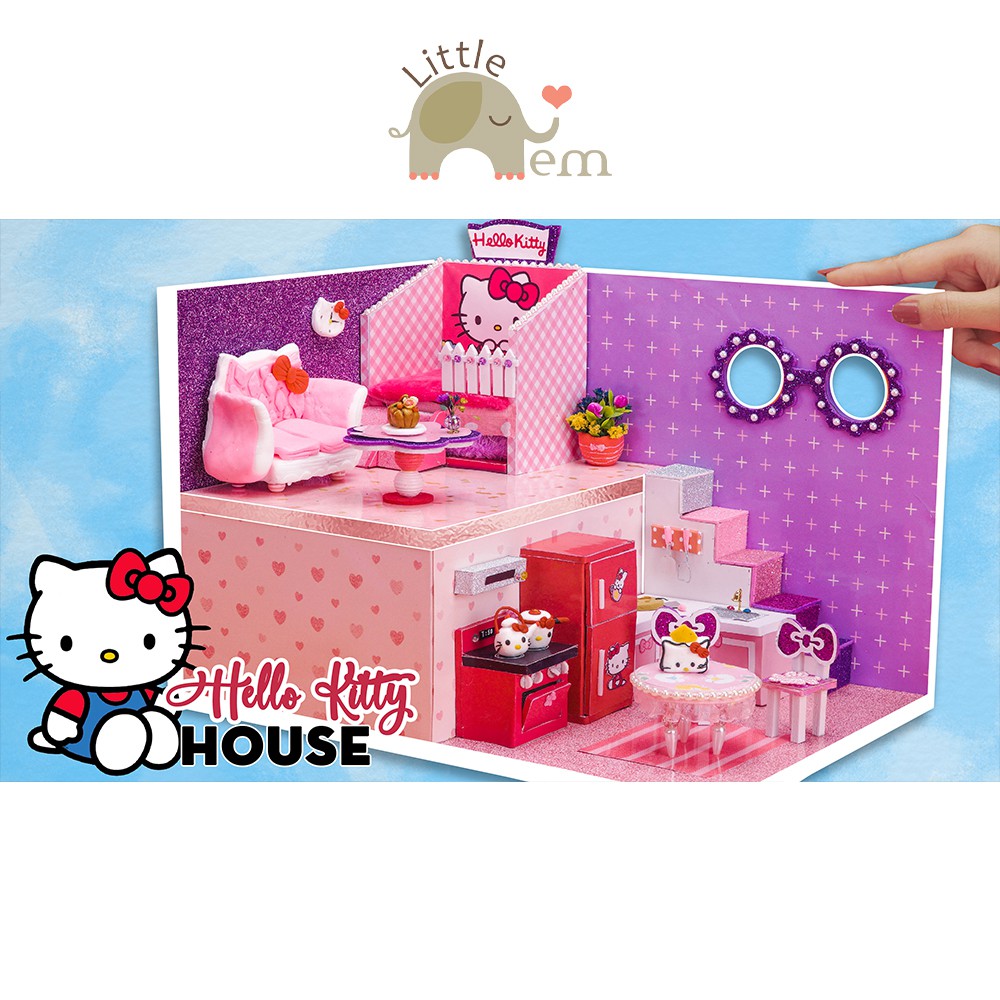 Mô hình nhà handmade trang trí nhà cửa, đồ chơi cho bé _ Hello Kitty