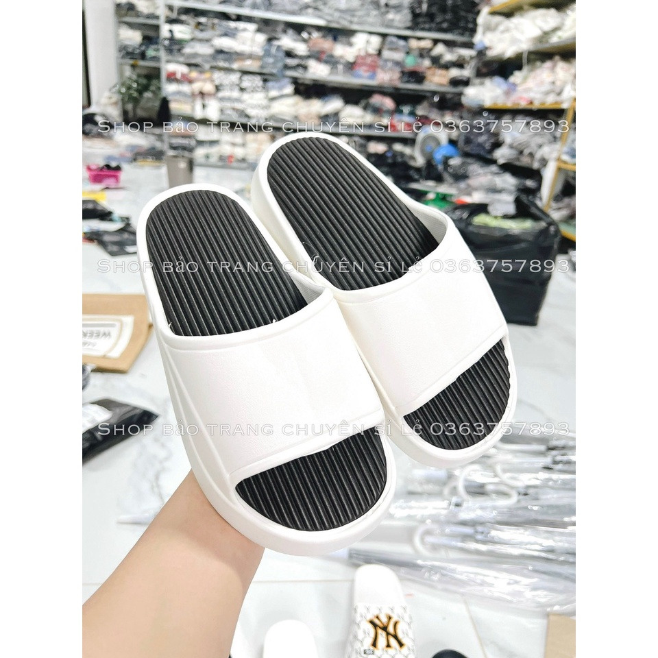 Dép Quai Ngang Đế Cao Nữ , Dép Bánh Mì Nam Nữ Đế Cao Chất Liệu Chống Ngấm Nước Nhiều Màu Đủ Size