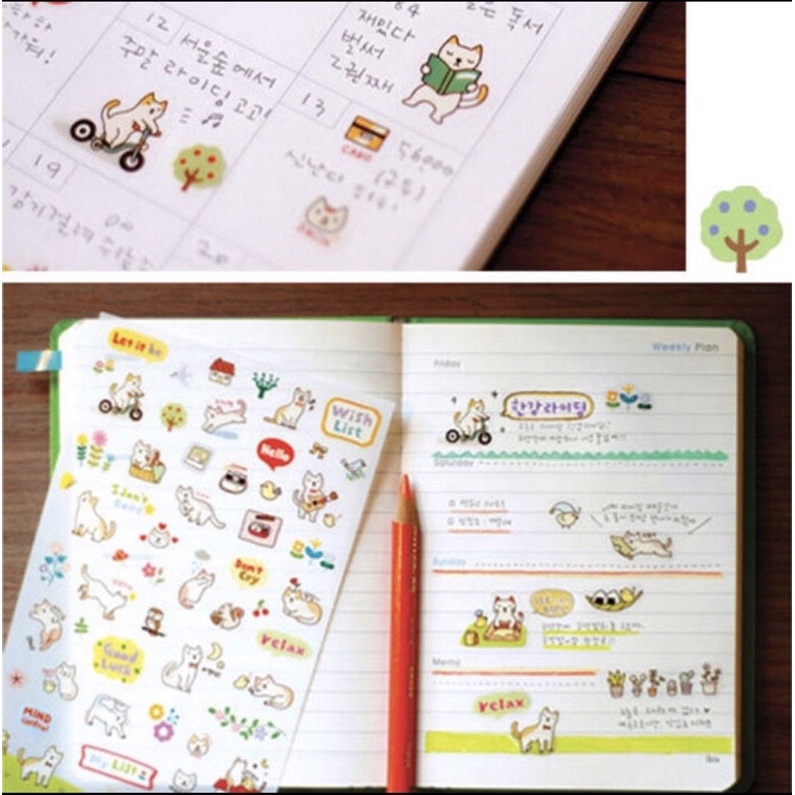 1 TẤM STICKER HÌNH DÁN TRANG TRÍ HÌNH CUTE DỄ THƯƠNG, washi, bullet journal