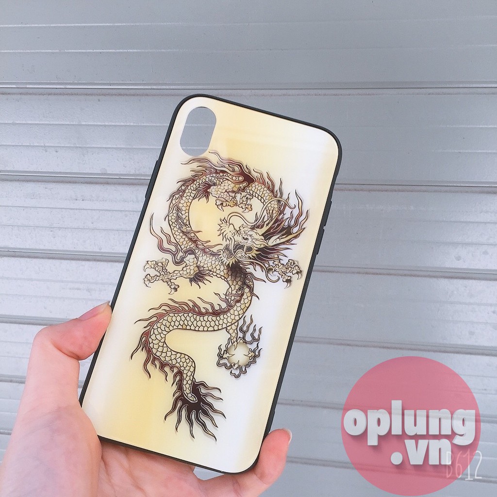 Ốp lưng mặt kính iPhone - ốp Rồng Vàng và Rồng Đỏ cho iPhone 6 đến 14promax - k224