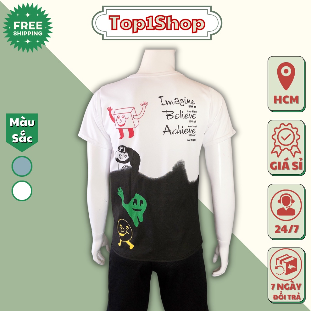 Bộ Quần Áo Nam Áo Thun Tay Ngắn Cổ Tròn Phong Cách Trẻ Trung Cá Tính Top1shop QA 123