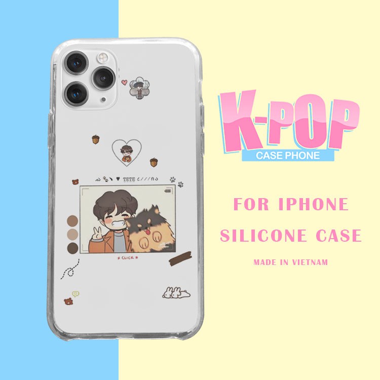 Ốp điện thoại BTS Tete love Yeontan cho iPhone 8 Plus 7Plus X XR Xs Max 6 6s Plus 11 Pro Max BLUTAE0074