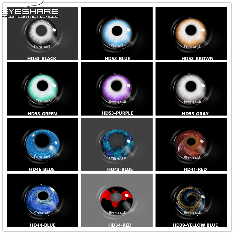 EYESHARE [Hàng mới về] Bộ 2 kính áp tròng hóa trang lễ Halloween kèm hộp đựng
