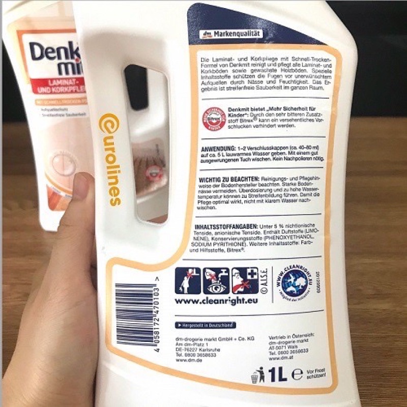 Nước Lau Sàn Gỗ Denkmit 1L Cao Cấp [ Hàng Nội Địa Đức ]
