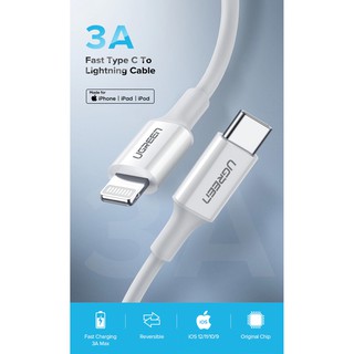 Cáp sạc nhanh PD 3A 36W Type C sang Lightning dành cho iPhone X, Xr, Xs, iPad Pro chính hãng Ugreen