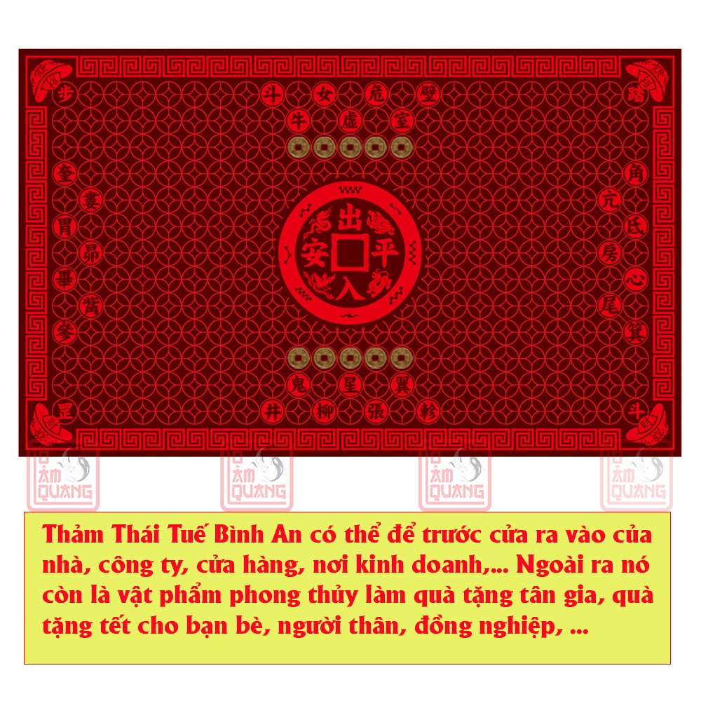 Thảm cửa phong thủy thái tuế trấn trạch chiêu tài lộc bình an may mắn - TÔ TÂM QUANG