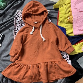 Đầm hoodie cam