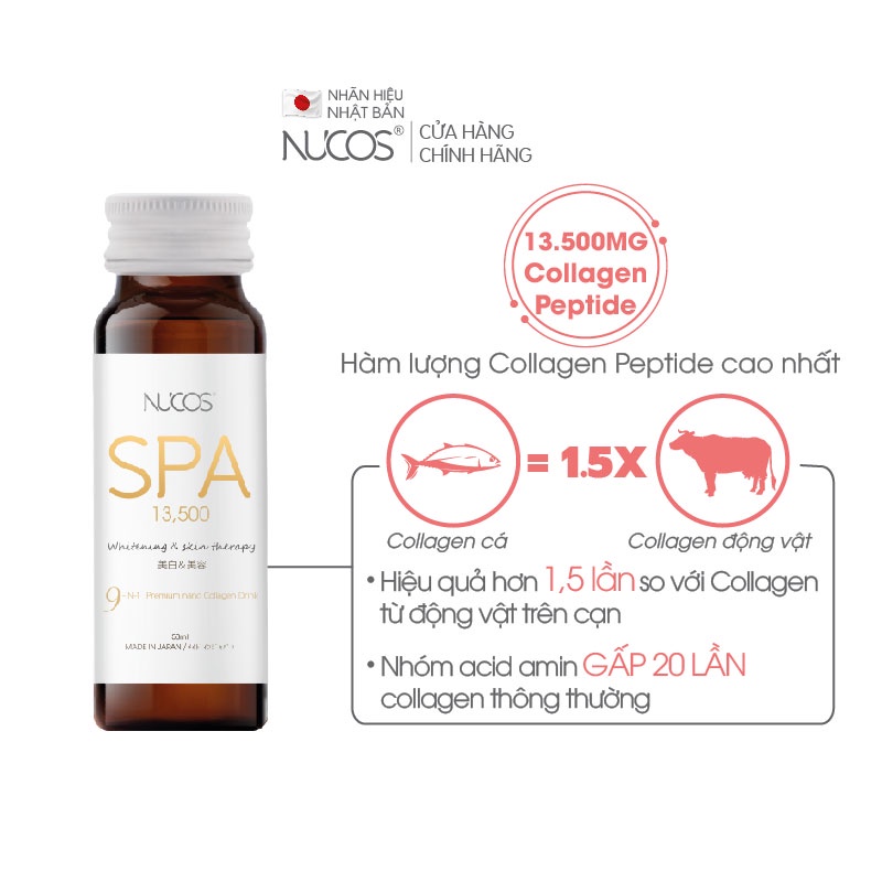 Combo 2 Hộp Collagen chống lão hóa săn chắc da Nucos Spa 13500 2x10Chaix50ml