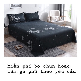 Chăn Ga Gối Đệm ❤️ cotton poly họa tiết kẻ đủ size đệm màu đen xám chăn ga gối hàn quốc nhập khẩu Mượt Decor