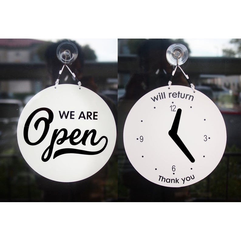 Biển chào mừng cao cấp, Open close wellcome treo cửa kính, Giờ mở cửa shop cửa hàng, doanh nghiệp