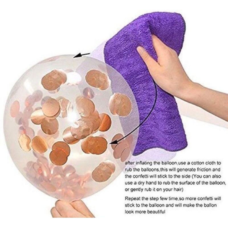 Set 5 bóng trong kèm hạt confetti