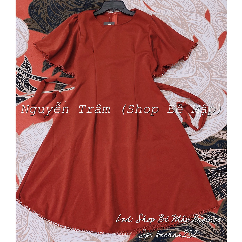 Đầm Xoè Tay Loe Viền Ren BigSize Cao Cấp 50-85Kg