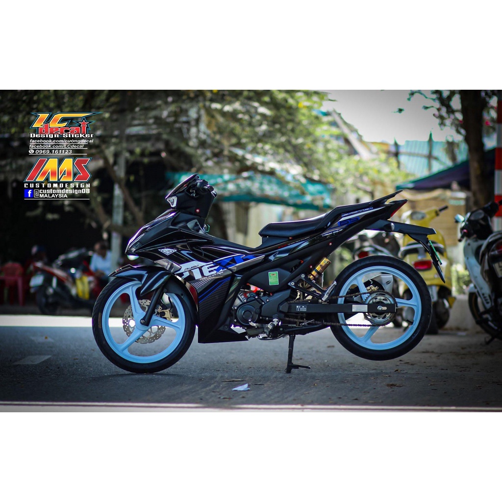 TEM RỜI mẫu Y16ZR mới nhất 2022 cho Exciter 155 xanh Gp - đen - tem chuẩn form không bay màu